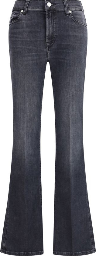 7FOR Black Cotton Bootcut Jeans