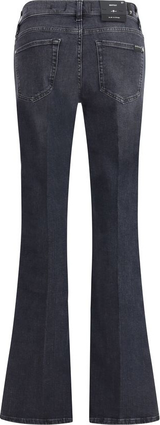 7FOR Black Cotton Bootcut Jeans