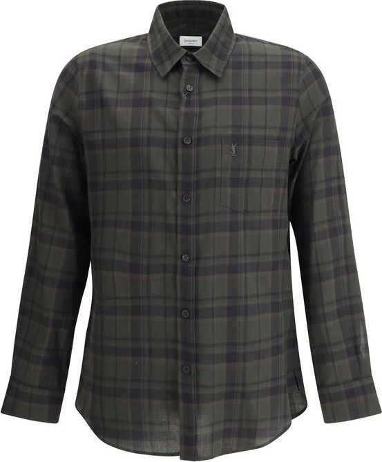 Green Cotton Pattern Shirt