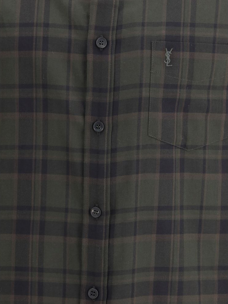 Green Cotton Pattern Shirt