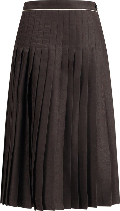 Jigarrang ipakdan tikilgan midi yubka Burberry