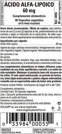 Vegetable Capsules Solgar Alpha-Lipoic Acid