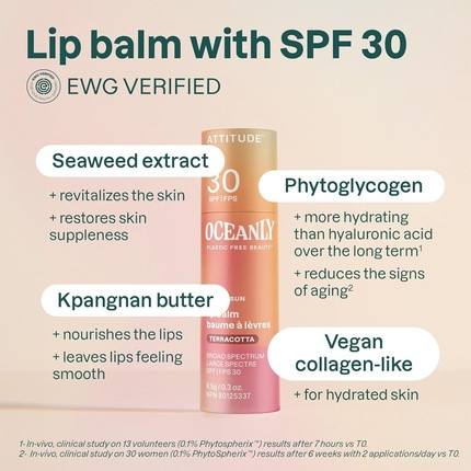 Tinted Lip Balm Attitude Oceanly SPF 30