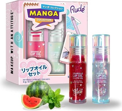 Lip Oil Duo Rude Cosmetics Manga Collection Sparkle