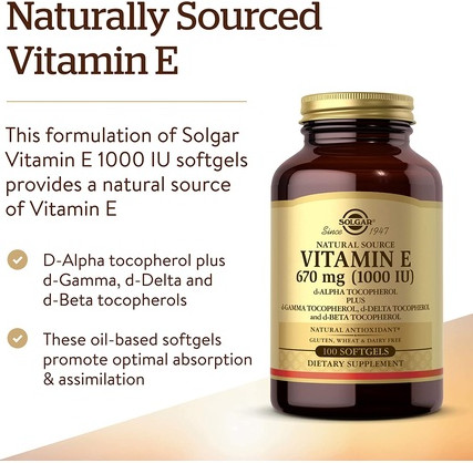 Vitamin Solgar Natural Source Vitamin E Softgels