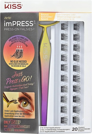 False Eyelashes Kit KissimPRESS Press-On Falsies Natural Black