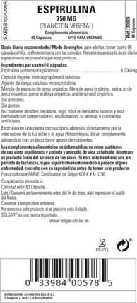 Solgar Spirulina Plansheti