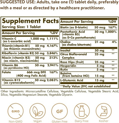 Tablets Solgar B Plus C Complex