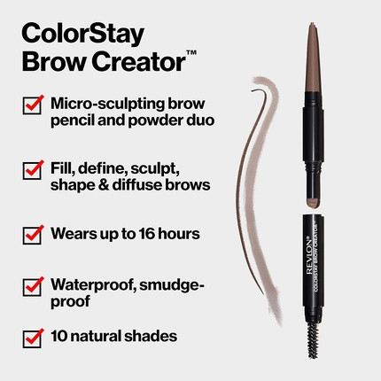 Eyebrow Pencil Revlon Colorstay Creator with Powder and Spoolie Brush