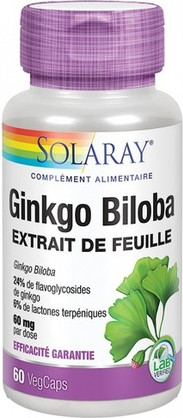 Capsules Solaray Ginkgo Biloba Dietary Supplement