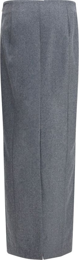 Серая флисовая шерстяная длинная юбка от Thom Browne