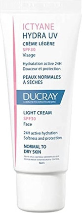 Leichte Creme Ducray Ictyane Hydra UV Gesicht Sonnenschutz