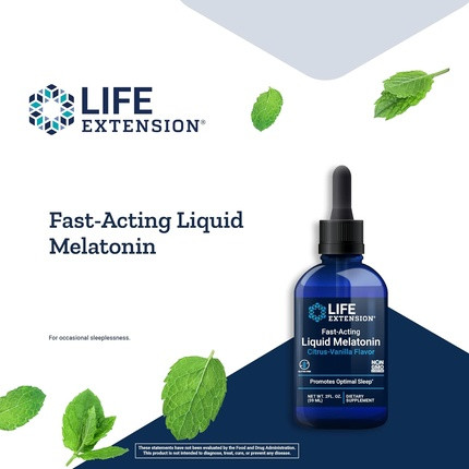 Life Extension Schnell wirkendes flüssiges Melatonin – Nahrungsergänzungsmittel für Schlaf und Zellgesundheit