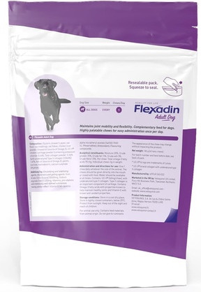 Joint Supplement Vetoquinol Flexadin Adult Dog Joint Supplement with UC-II for Mobility and Flexibility 60 Chews