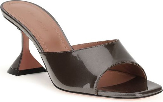Brown Calf Leather Bos Taurus Stiletto Heel Sandals by Amina Muaddi