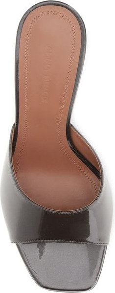 Brown Calf Leather Bos Taurus Stiletto Heel Sandals by Amina Muaddi