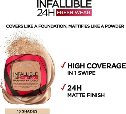 Powder Foundation L'Oreal Professional Infallible 24H Fresh Wear