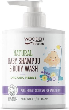 Soap Wooden Spoon 2-in-1 Baby Shower Gel and Shampoo with Herbs