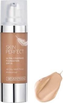 Жидкая тональная основа Seventeen Skin Perfect Ultra Coverage Водостойкая SPF15