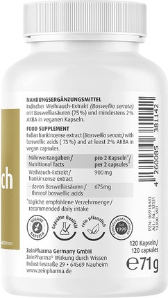 Capsules Zein Pharma Indian Boswellia Serrata
