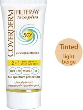 Getönte Sonnencreme und After-Sun-Pflege Coverderm Coverderm Face Plus LSF50+