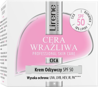Cream Lirene Sensitive Skin Nourishing Face Cream Spf50