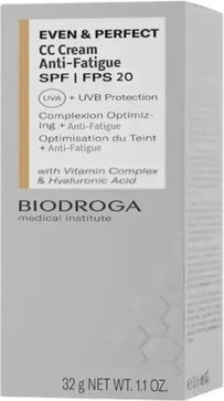 Getönte Tagescreme Biodroga Even & Perfect CC Cream Anti-Fatigue LSF 20