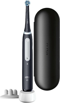 Electric Toothbrush Oral-B iO Series 4S Black with Braun Design 1 Brush Head and Travel Case