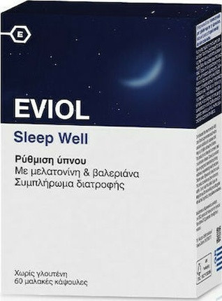Добавка Eviol Sleep Well Мелатонин Валериана 60 мягких капсул