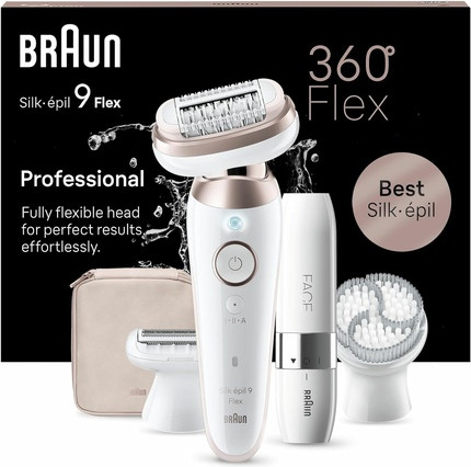 Epilator Braun Silk-épil 9 Flex Epilator for Easy Hair Removal 9-360 3D White/Pink Titanium
