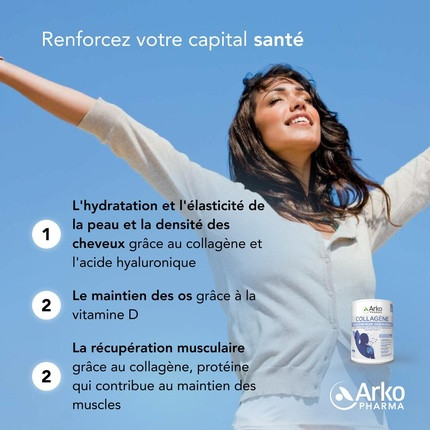 Powder Arkopharma Anti-Aging Collagen for Skin, Hair, Bones & Muscles