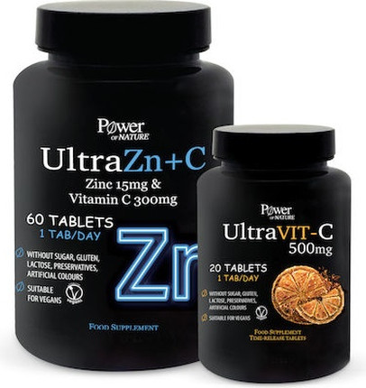 Tablets Power Health Power Of Nature Ultra Zinc Vitamin C 300mg 60 Tablets And Ultra Vit-C 500mg 20 Tablets