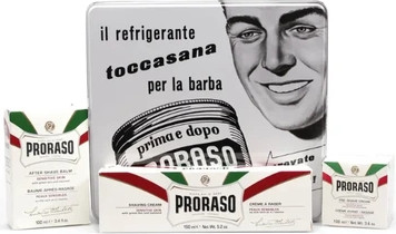 Shaving Kit Proraso Klasical Gift Set Shaving For Sensitive Skin White 4 Pieces