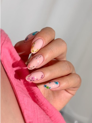 Nail Decoration Semilac Flower Flakes Spring Meadow
