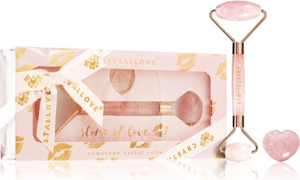 Face Massage Tool Set Crystalove Rose Quartz Selflove Set