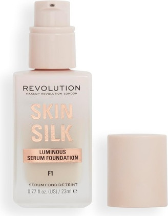 Foundation Makeup Revolution Skin Silk Serum Foundation Light to Medium Coverage with Hyaluronic Acid