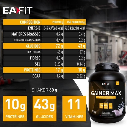 High Carbohydrate Drink Eafit Gainer Max Mass Gainer Muscle Sheath