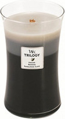 Ароматическая свеча Woodwick Trilogy Fireside Redwood Sandalwood Clove