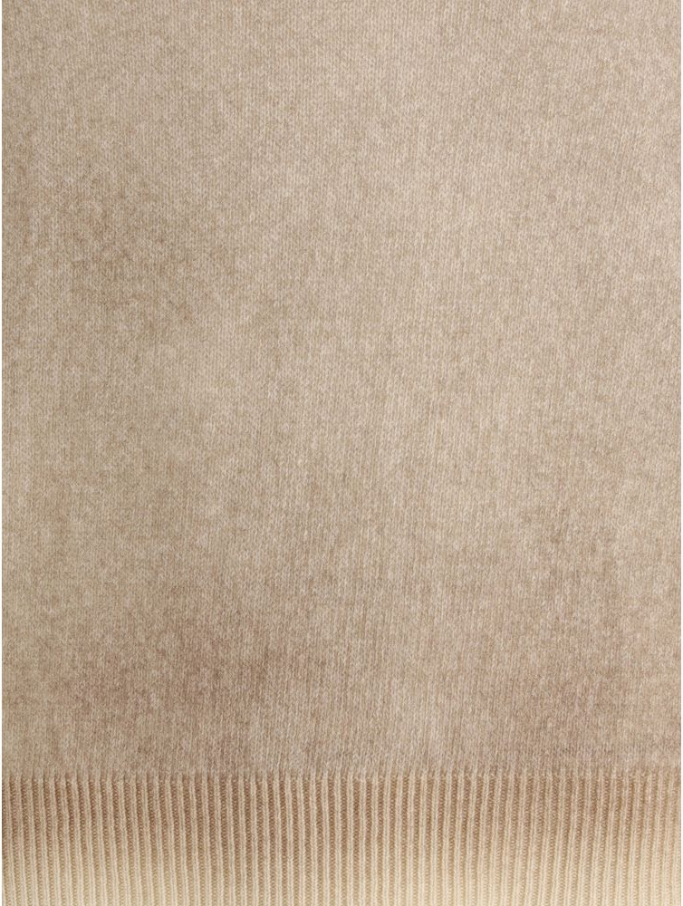 Коричневый кашемировый свитер с воротником-гольф Aragona Cashmere
