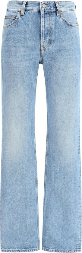 Джинсы Saint Laurent из светло-голубого хлопка прямого кроя