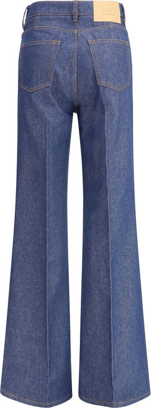 Blue Cotton Flared Jeans AMI Paris