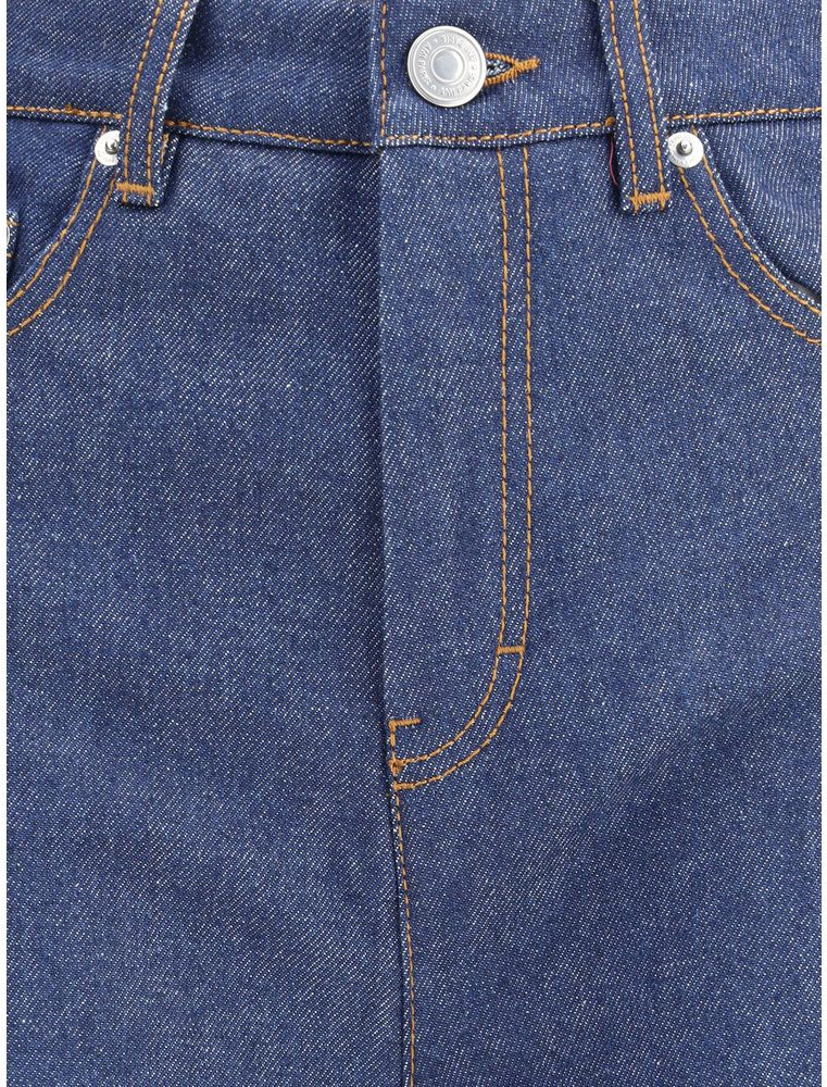 Blue Cotton Flared Jeans AMI Paris