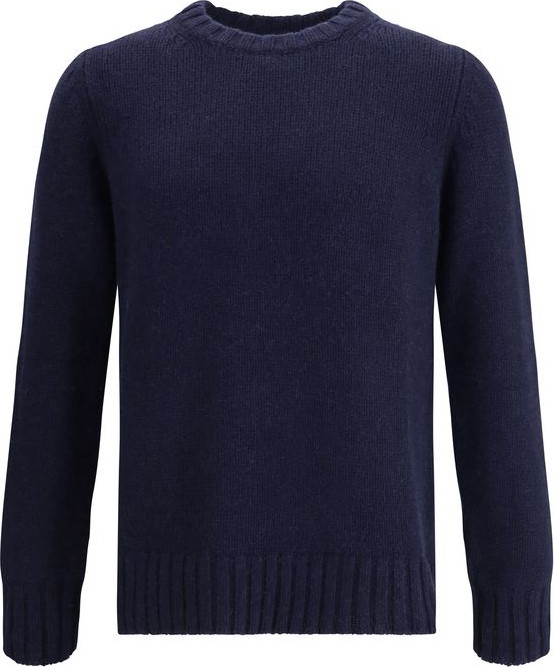 Blue Merino Wool Sweatshirt Aragona Cashmere