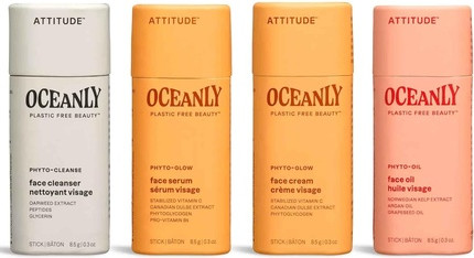 Facial Care Set Attitude Oceanly Radiant Skin Daily Facial Care Routine Box Set PHYTO GLOW Travel Size Bars