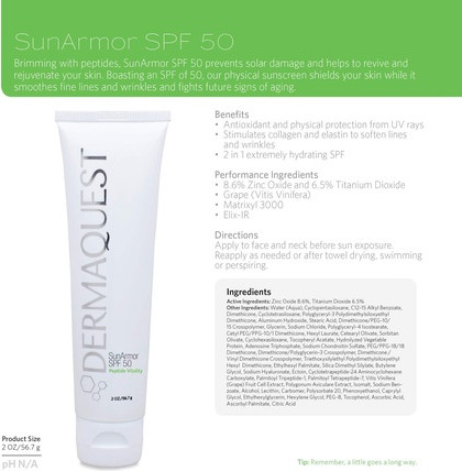 Sunscreen Dermaquest Peptide Vitality Sunarmor SPF 50