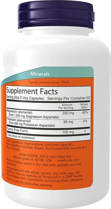Now Foods Magnesium- & Kaliumaspartat Nahrungsergänzungsmittel
