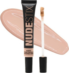 Concealer Nudestix NudeFix Cream Concealer Lightweight Liquid Natural Finish Makeup Hydrating Brightening Under Eye Dark Circle Corrector Reduces Redness and Blemishes Shade Nude 4