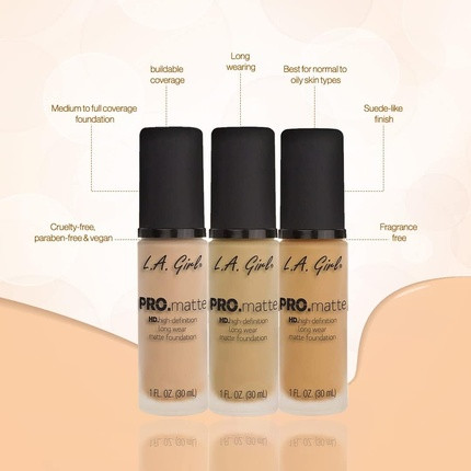 Foundation L.A. Girl PRO.matte HD Long Wear Matte Foundation