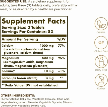 Solgar Tabletten Calcium Magnesium Plus Bor