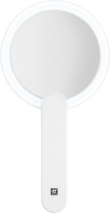 Mirror Zwilling 10x Magnification Rechargeable LED Cosmetic Mirror with 360° Rotating Handle White